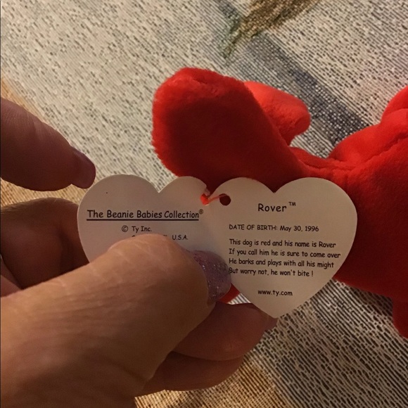 TY beanie babies Red Dog 🐕 Rover dob 5/30/96 2 for sale - Picture 6 of 7